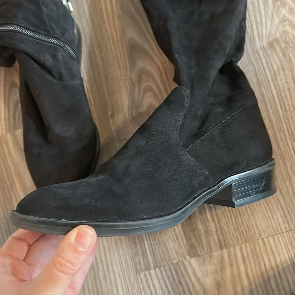 LIKE NEW SAM EDELMAN OTK PALOMA BLACK SUEDE BOOTS SIZE 7- RETAIL $398